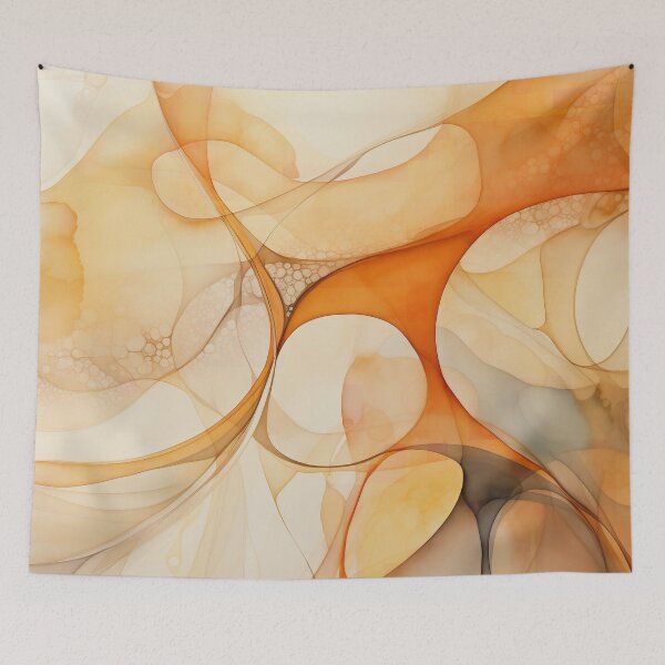 Item preview,  Abstract Painting Soft Flow Orange E2 designed and sold by CrumbBumStudio.