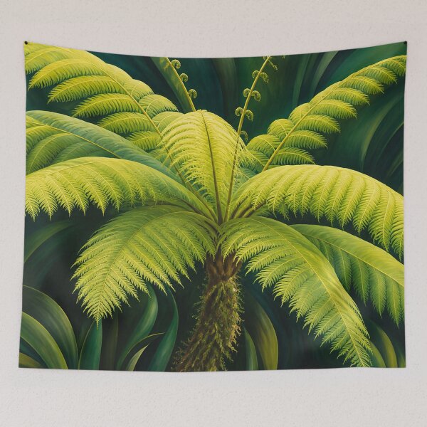 Item preview, The beauty of the ancient Fern Palm trees as polished by AI painter Rosseau - El Yunque Rainforest  designed and sold by www.elyunqueprints.store.