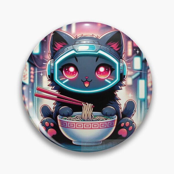 Item preview, Glitch Ramen Cyber Cat designed and sold by SkippyDesign.