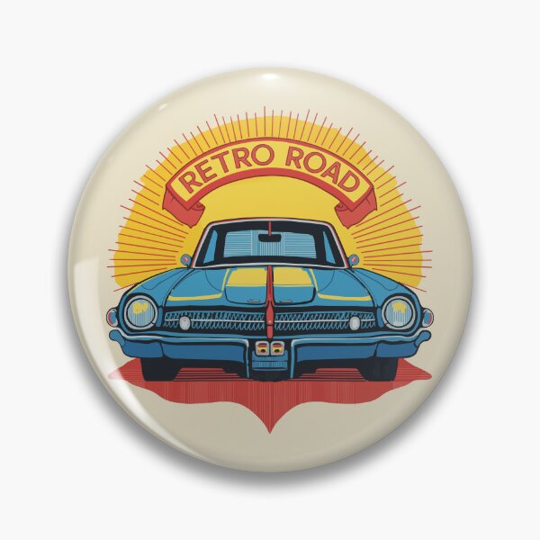 Item preview, RETRO ROAD – Vintage Car Front View Classic Drive designed and sold by zoliartdesign.