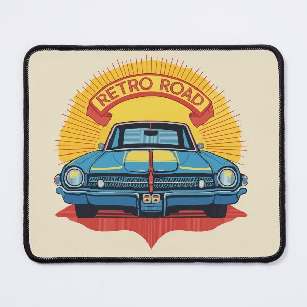 Item preview, RETRO ROAD – Vintage Car Front View Classic Drive designed and sold by zoliartdesign.