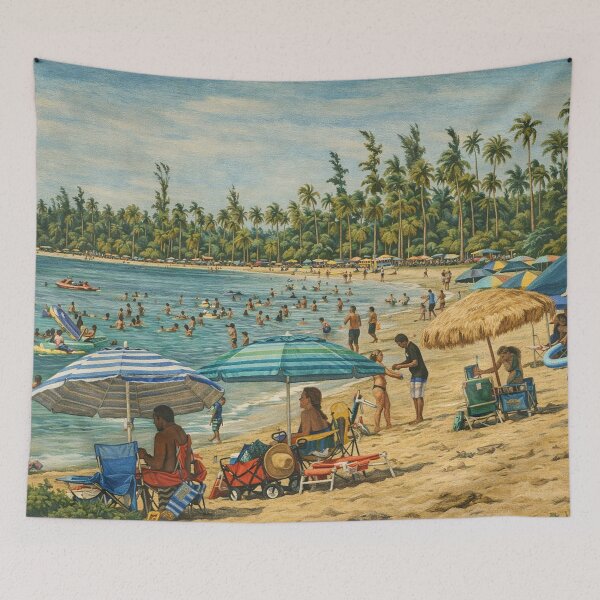 Item preview, The best beach of Puerto Rico - The Luquillo Beach - and close to the rainforest! designed and sold by www.elyunqueprints.store.