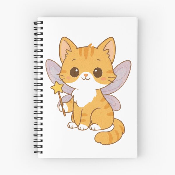 Item preview, Fairy Cat Design – Cute Yellow Cat with Wings & Magic Wand designed and sold by CosmicCutouts.