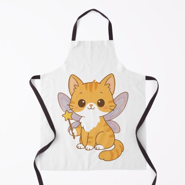 Item preview, Fairy Cat Design – Cute Yellow Cat with Wings & Magic Wand designed and sold by CosmicCutouts.