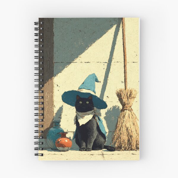 Item preview, Sunlit Black Cat Wizard with Broom designed and sold by colorful-white.