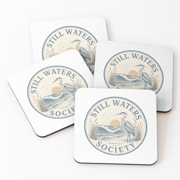 Item preview, Still Waters Society Psalm 23:2 Christian Heron Nature Vintage Faith Design designed and sold by SoulThread Studio.