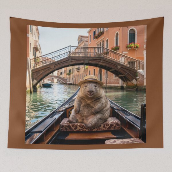 Item preview, Happy Wombat Takes a Gondola Ride designed and sold by Tridentulus.