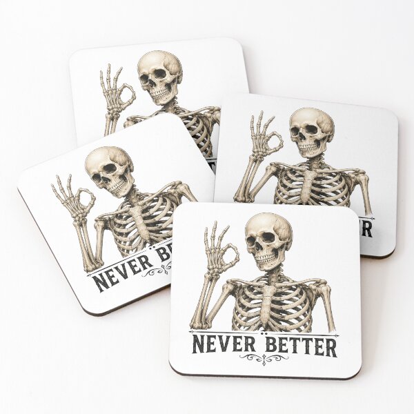 Item preview, Never Better Skeleton Funny Halloween Skull | Gothic Vintage Graphic Tee designed and sold by HectorStore11.
