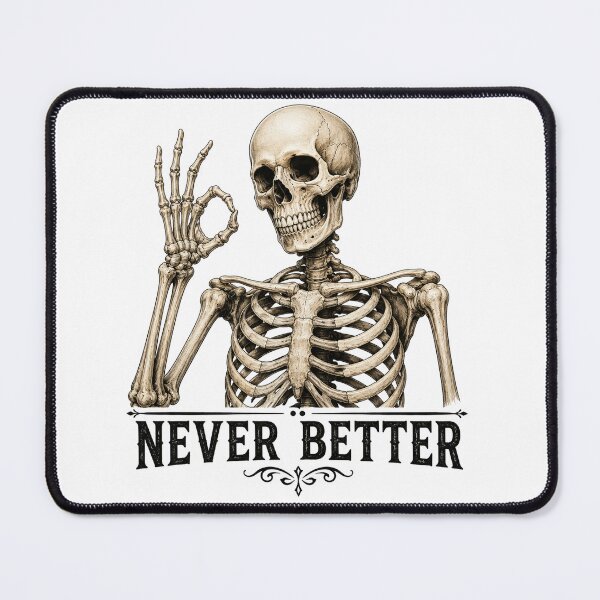 Item preview, Never Better Skeleton Funny Halloween Skull | Gothic Vintage Graphic Tee designed and sold by HectorStore11.
