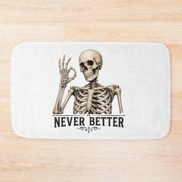 Item preview, Never Better Skeleton Funny Halloween Skull | Gothic Vintage Graphic Tee designed and sold by HectorStore11.