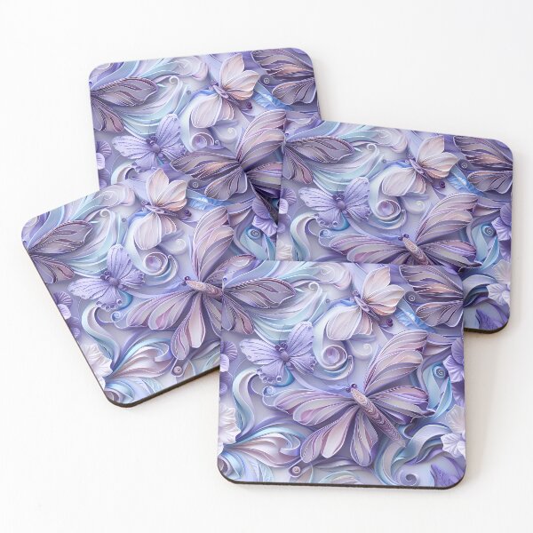 Item preview, Lavender Butterfly Dreams | Elegant Purple Botanical Fantasy Pattern designed and sold by Sophie and Lauren.