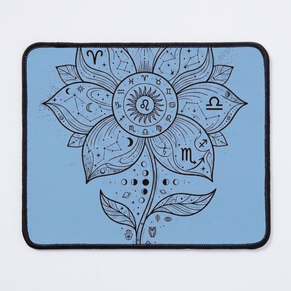 Item preview, Mystic Zodiac Lotus Flower Celestial Line Art designed and sold by MysticVargas.