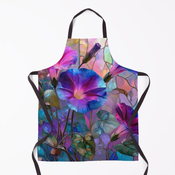 Item preview, Radiant Morning Glory Blooms | Vibrant Purple Floral Stained Glass Art designed and sold by Sophie and Lauren.