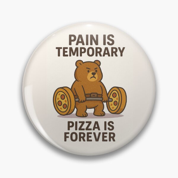 Item preview, Pain Is Temporary Pizza Is Forever - Funny Gym Bear Weightlifting designed and sold by Good-Weather86.