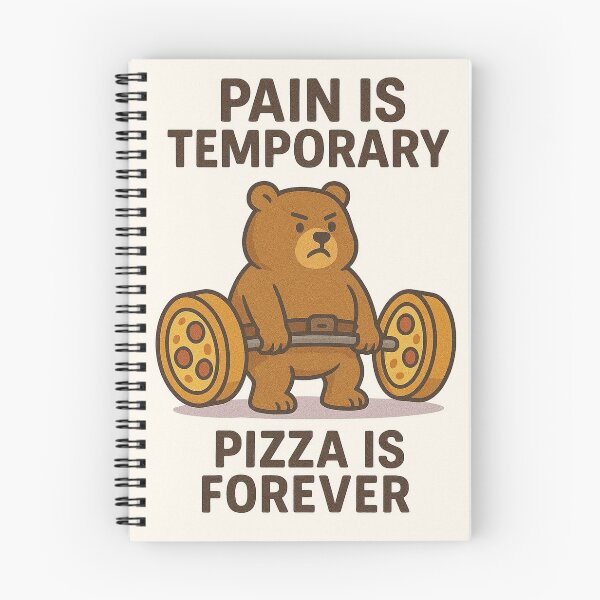 Item preview, Pain Is Temporary Pizza Is Forever - Funny Gym Bear Weightlifting designed and sold by Good-Weather86.