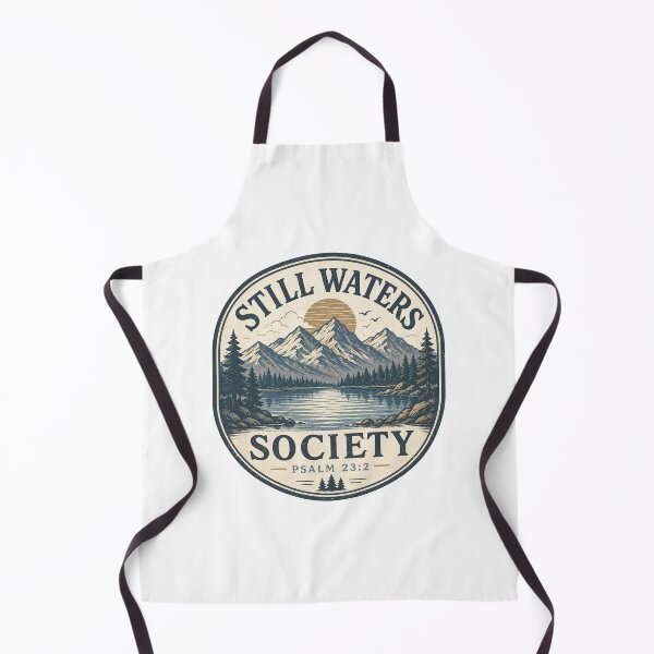 Item preview, Still Waters Society Psalm 23:2 Christian Mountain Lake Vintage Nature Design designed and sold by SoulThread Studio.