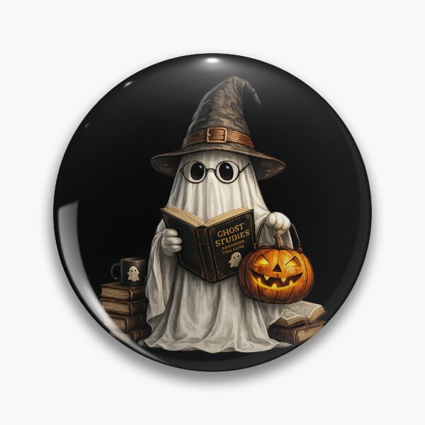 Item preview, Cute Ghost Reading Book with Pumpkin | Witch Halloween Book Lover Vintage Graphic designed and sold by HectorStore11.