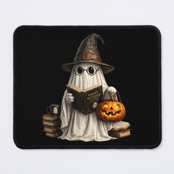 Item preview, Cute Ghost Reading Book with Pumpkin | Witch Halloween Book Lover Vintage Graphic designed and sold by HectorStore11.