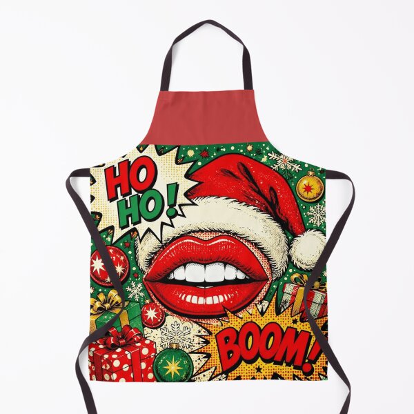 Item preview, Christmas Pop Art Lips HO BOOM - Retro Santa Comic Holiday designed and sold by Natalia-Vlad.