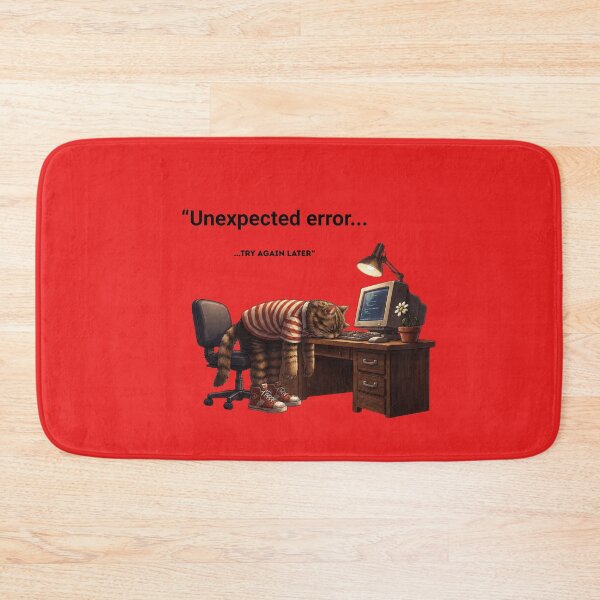 Item preview, Exhausted IT Cat Sleeping on Keyboard Unexpected Error Meme Art designed and sold by UmSkelig834.