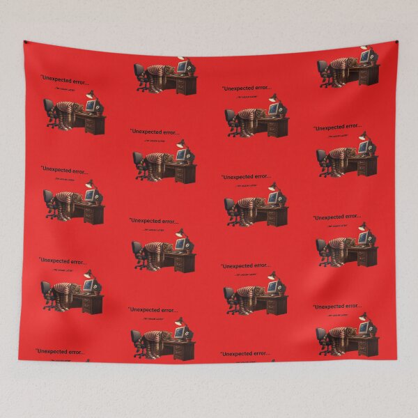 Item preview, Exhausted IT Cat Sleeping on Keyboard Unexpected Error Meme Art designed and sold by UmSkelig834.