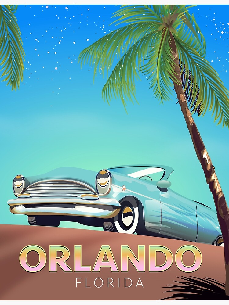 "Orlando Florida vintage travel poster." Art Print by vectorwebstore