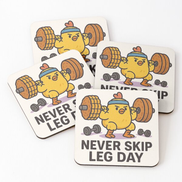 Item preview, Never Skip Leg Day - Funny Buff Chicken Squat Gym Workout designed and sold by Good-Weather86.