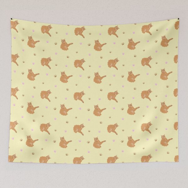 Item preview, Orange Cat Illustrated Design with Pink and Brown Toe Beans  designed and sold by yashiki.