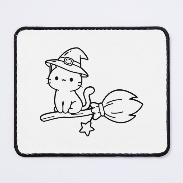 Item preview, Cute Witch Cat Riding a Broom designed and sold by Mystic & Celestial Art.