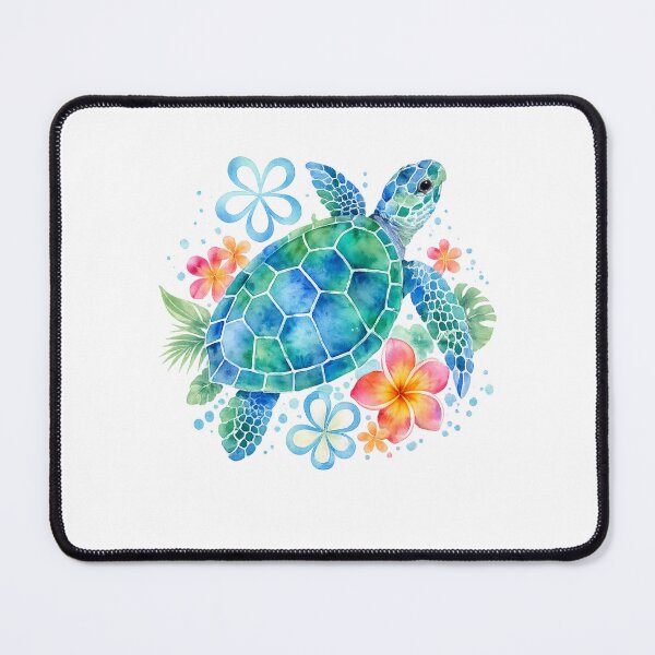 Item preview, Sea Turtle Watercolor Tropical Floral Ocean designed and sold by Moizento.