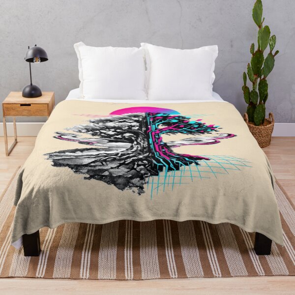 Item preview, Neon Retro Synthwave Sumi-E Cybernetic Tree designed and sold by KungPowUnicorn.