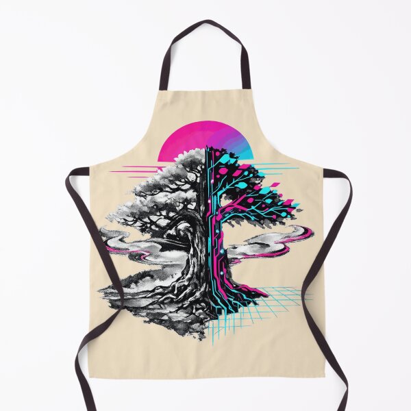 Item preview, Neon Retro Synthwave Sumi-E Cybernetic Tree designed and sold by KungPowUnicorn.