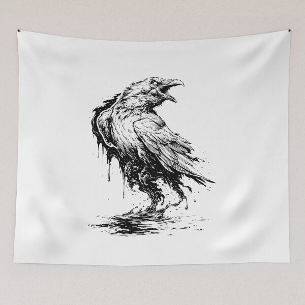 Item preview, Raven Gothic Vintage Engraving designed and sold by Mystic & Celestial Art.