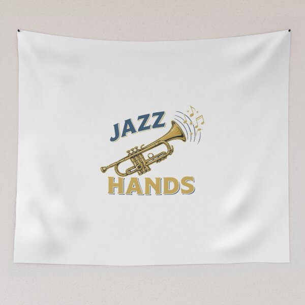 Item preview, Jazz Hands – Trumpet Music Pun Fun Design designed and sold by Midnight Veil Designs.