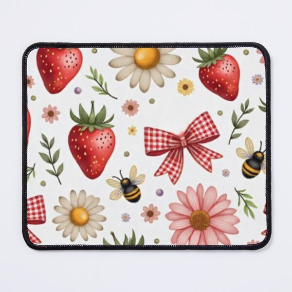 Item preview, Strawberry Cottagecore Garden | Vintage Floral Berry Pattern designed and sold by PrincessJStudio.