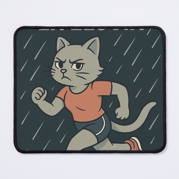 Item preview, The Cat in the Rain - Funny Running Gym Cat T-Shirt designed and sold by Good-Weather86.