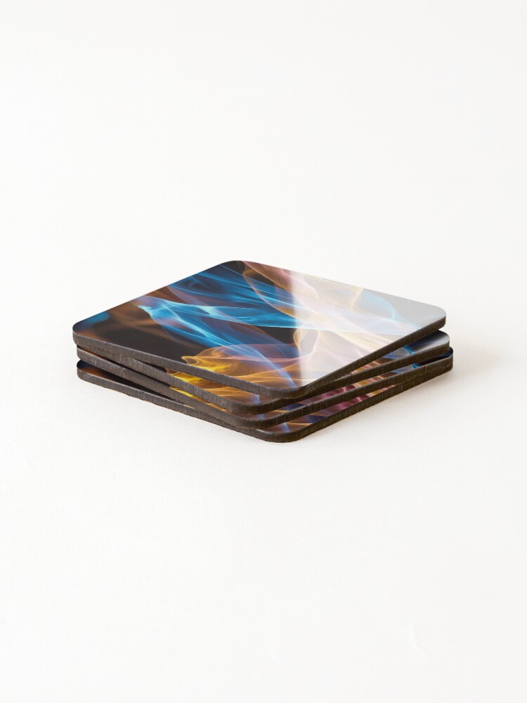 Thumbnail 4 of 5, Coasters (Set of 4), Luminous Color Ribbon Abstract designed and sold by MHprinting.
