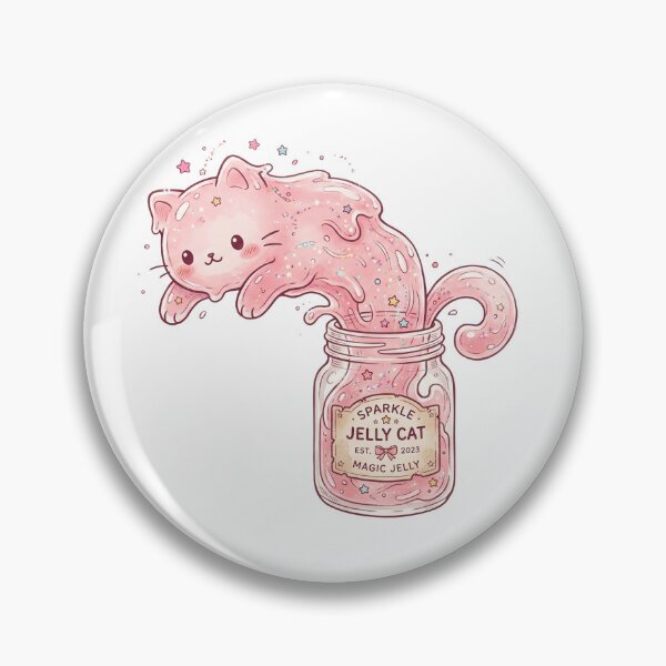 Item preview, Kawaii Sparkle Jelly Cat: Magic Glitter Potion Illustration designed and sold by Ink & Void Co..