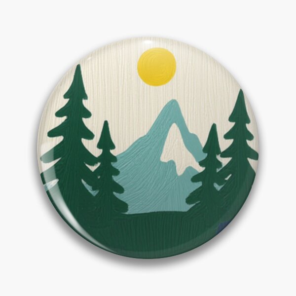 Item preview, Minimalist Mountain Landscape Vintage Pine Trees and Sun designed and sold by The Emoji Vibe.