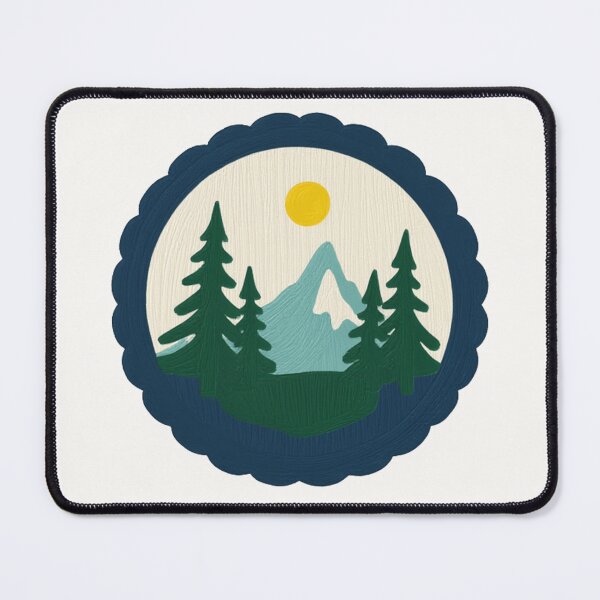 Item preview, Minimalist Mountain Landscape Vintage Pine Trees and Sun designed and sold by The Emoji Vibe.