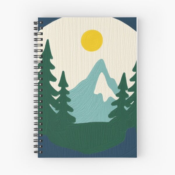 Item preview, Minimalist Mountain Landscape Vintage Pine Trees and Sun designed and sold by The Emoji Vibe.