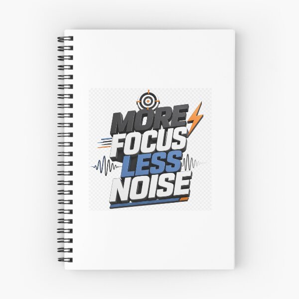 Item preview, More Focus Less Noise – Bold 3D Productivity Typography designed and sold by TaiwoDesigns.