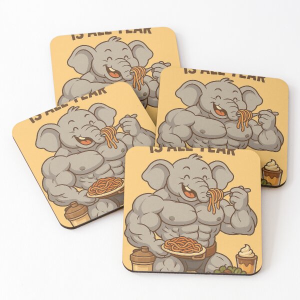Item preview, Bulking Season Is All Year - Funny Buff Elephant Eating Gym Meme designed and sold by Good-Weather86.