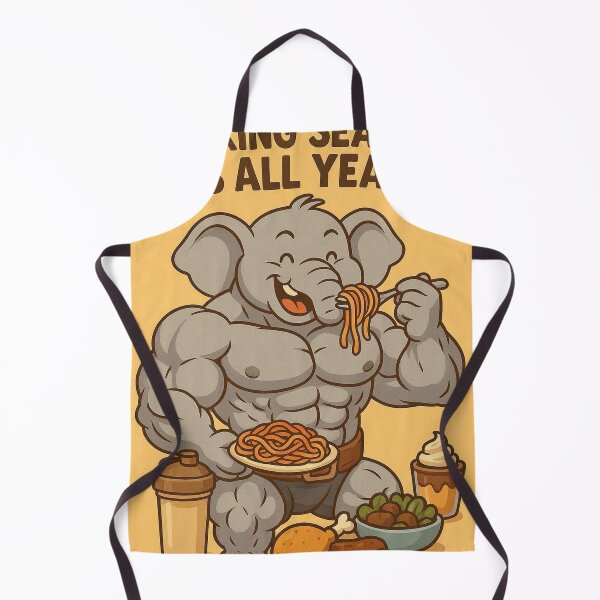 Item preview, Bulking Season Is All Year - Funny Buff Elephant Eating Gym Meme designed and sold by Good-Weather86.