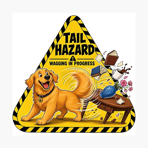 Item preview, Golden Retriever Tail Hazard designed and sold by zoughlal.
