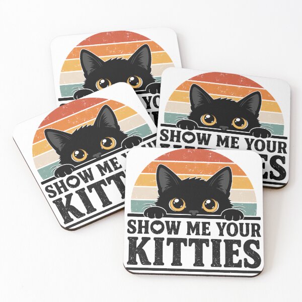Item preview, Retro Peeking Black Cat Kitties Funny Gift Tee designed and sold by Retro Rascals Co..