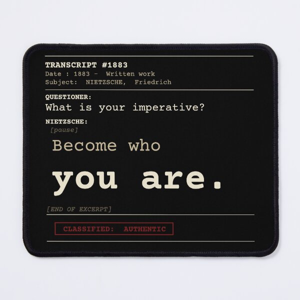 Item preview, Become who you are Nietzsche Transcript Dark English designed and sold by Will-to-Power.