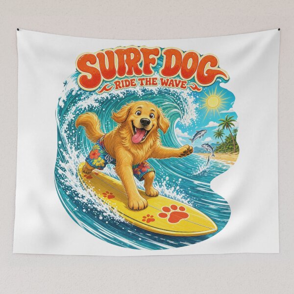 Item preview, Golden Retriever Surf Dog designed and sold by zoughlal.