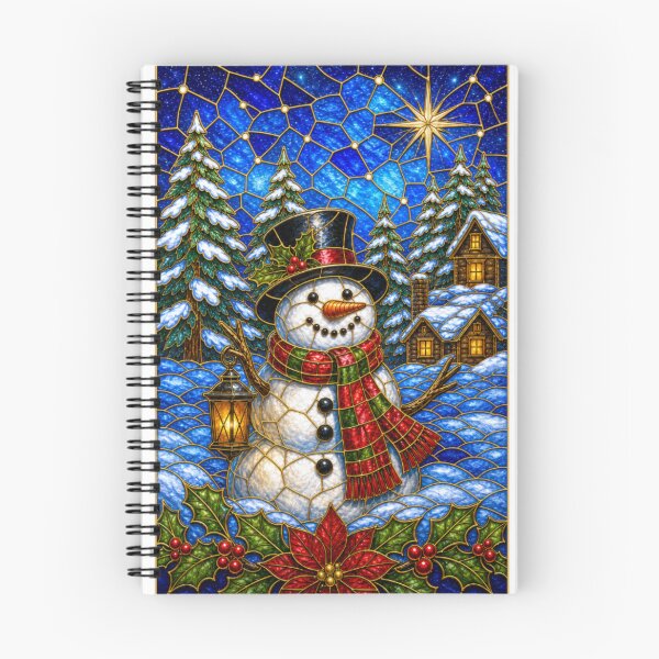 Item preview, Stained Glass Christmas Snowman | Winter Holiday Lantern Scene designed and sold by Sophie and Lauren.