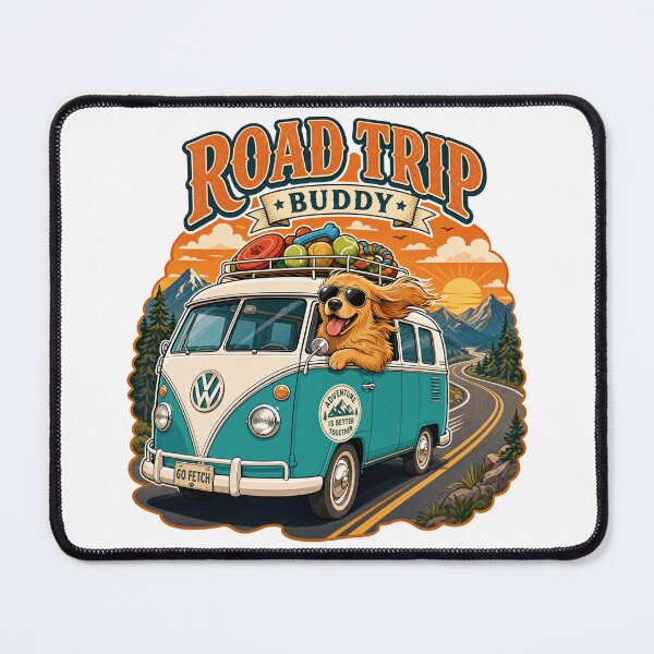 Item preview, Golden Retriever Road Trip designed and sold by zoughlal.